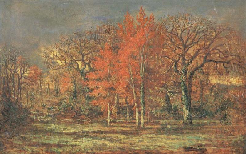Charles leroux Edge of the Woods,Cherry Tress in Autumn Spain oil painting art